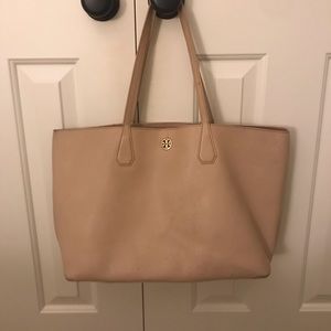 Tory Burch Leather Tote - Beige